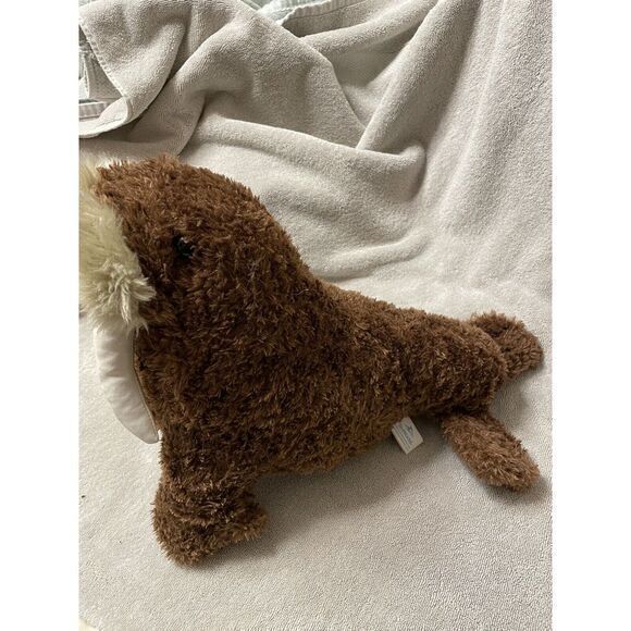 SEA WORLD Plush Walrus Brown Realistic Stuffed Animal Toy Vinyl Tusks NO SOUND - Picture 8 of 9